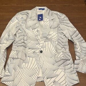 White and Black Blazer Jacket